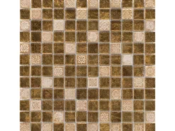 Mosaik Glas & Stein Inka Gold Relief 30 cm x 30 cm