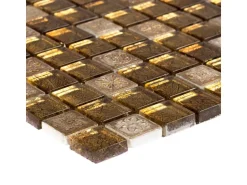 Mosaik Glas & Stein Inka Gold Relief 30 cm x 30 cm