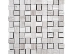 Mosaik Marmor Basketwave Grau poliert 29 cm x 29 cm