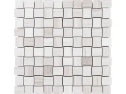 Mosaik Marmor Basketwave Grau poliert 29 cm x 29 cm