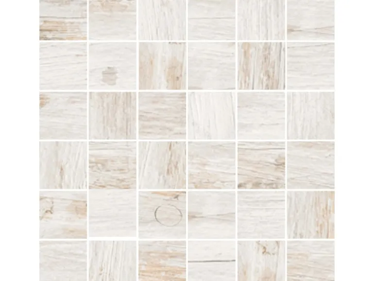 Mosaikfliese Oak Shabby White 30 cm x 30 cm