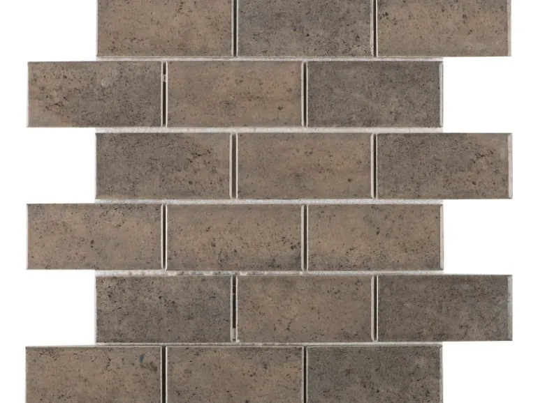 Mosaikmatte Castello Brick Keramik Grau 30,3 cm x 30,6 cm