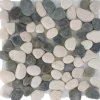 Mosaikmatte Flusskiesel Black White Matt 30 cm x 30 cm