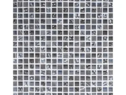 Mosaikmatte Glas & Marmor Schwarz-Perlmutt 30 cm x 30 cm