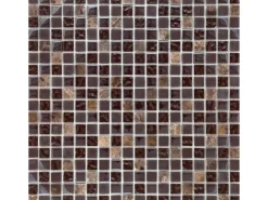 Mosaikmatte Glas Naturstein Steel 30 cm x 30 cm
