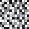 Mosaikmatte Glas Relief Schwarz Grau Weiß 30 cm x 30 cm