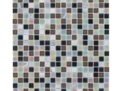 Mosaikmatte Glas Stein Black Grey Perlmut 30 cm x 30 cm