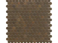 Mosaikmatte Knopf Metall Kupfer 30 cm x 30 cm