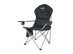 24MOVE Campingstuhl faltbar Klappstuhl gepolstert inkl. Tragetasche - 150kg - schwarz