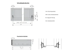 MS Beschläge Rollenführung Weiss 350 mm Schubaldenschiene Auszug