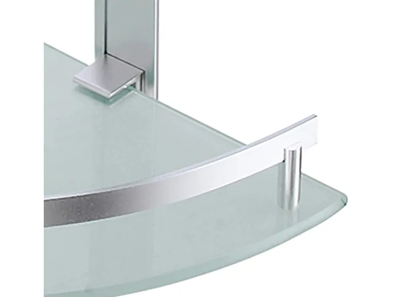 MSV Eck-Duschregal Tabarca Alu & Glas 24 cm x 24 cm x 30 cm