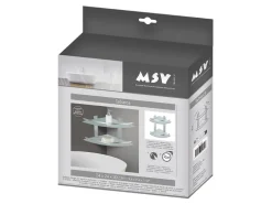 MSV Eck-Duschregal Tabarca Alu & Glas 24 cm x 24 cm x 30 cm