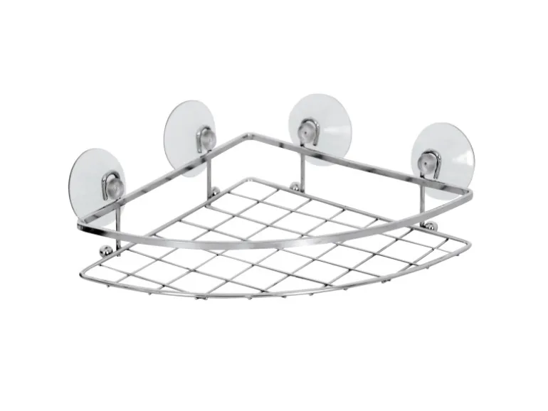 MSV Eck-Duschregal Ventouses Edelstahl 27,5 cm x 19,5 cm x 4,4 cm Chrom