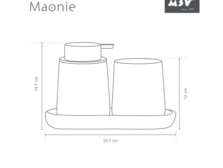 MSV Tablett Maonie Keramik 25,7 cm x 11,5 cm x 2,8 cm Dunkelblau