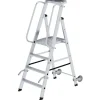 MUNK Aluminium-Stehleiter mit Rollen und Griff 4 Stufen