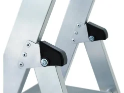MUNK Aluminium-Stehleiter mit Rollen und Griff 4 Stufen