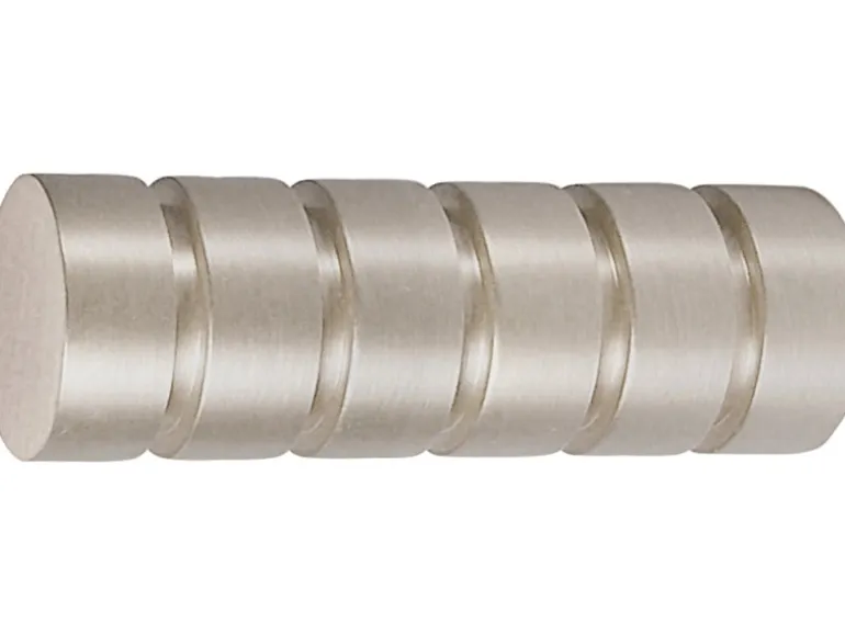 Mydeco Gardinenstange-Endstück Rillcube Edelstahl-Optik Ø 2 cm