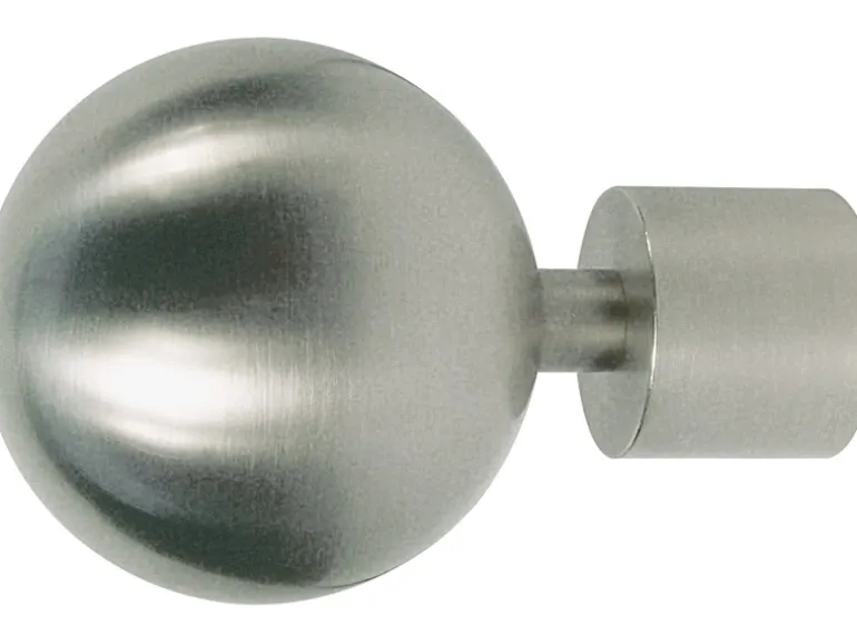 Mydeco Gardinenstange-Endstück Ball Classic Edelstahl-Optik Ø 2 cm