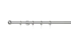 mydeco Gardinenstange-Komplettset 2in1 ausziehbar Edelstahl-Optik 160-280cm