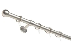 mydeco Gardinenstange-Komplettset 2in1 ausziehbar Edelstahl-Optik 160-280cm