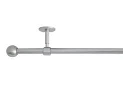 mydeco Gardinenstange-Komplettset 2in1 ausziehbar Edelstahl-Optik 160-280cm