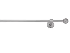 mydeco Gardinenstange-Komplettset 2in1 ausziehbar Edelstahl-Optik 160-280cm
