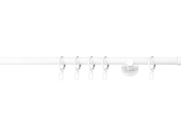 Mydeco Maß-Gardinenstange mit Endstück Cap Weiß Ø 2 cm x 170 cm