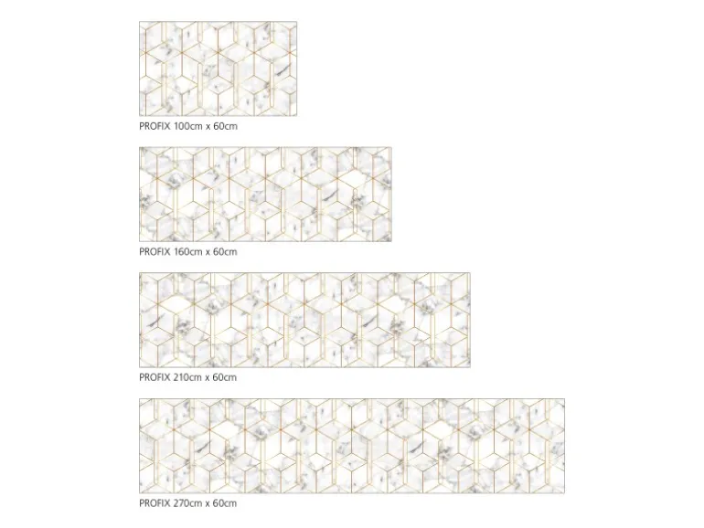 MySpotti Küchenrückwand Profix Cucina Nicole 160 x 60 cm Weiß-Gold