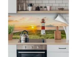 Myspotti Küchenrückwandfolie Leuchtturm Sylt Selbstklebend 220 cm x 60 cm