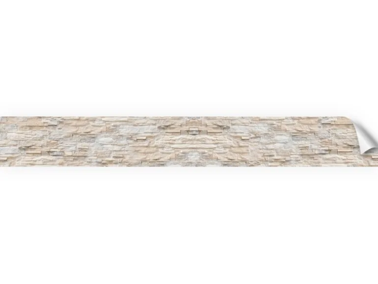 Myspotti Küchenrückwandfolie Bruchsteinwand Beige Selbstklebend 450 cm x 60 cm