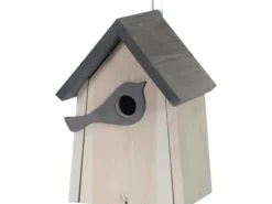 Nistkasten mit Vogelfigur FSC® Hellgrau-Anthrazit