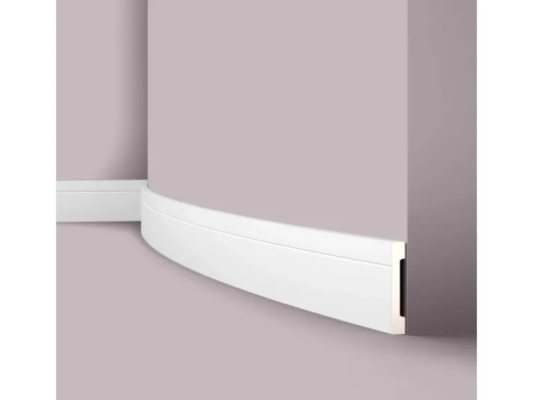 NOEL & MARQUET NMC FD2 Flex WALLSTYL Flexible Sockelleiste Zierleiste Stuckleiste 2 m 200 cm x 1,5 cm x 11 cm Weiß