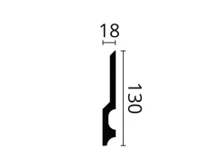 NOEL & MARQUET NMC FD22 WALLSTYL Sockelleiste Zierleiste Eckleiste 2 m 200 cm x 1,8 cm x 13 cm Weiß