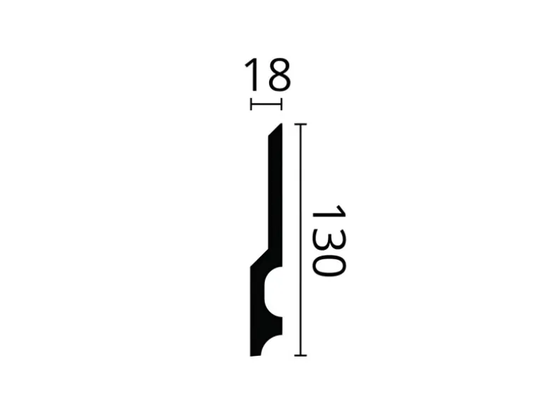NOEL & MARQUET NMC FD22 WALLSTYL Sockelleiste Zierleiste Eckleiste 2 m 200 cm x 1,8 cm x 13 cm Weiß