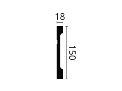 NOEL & MARQUET NMC FD15 WALLSTYL Sockelleiste Zierleiste Stuckleiste 2 m 200 cm x 1,8 cm x 15 cm Weiß