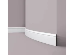 NOEL & MARQUET NMC FL2 Flex WALLSTYL Flexible Sockelleiste Zierleiste Stuckleiste 2 m 200 cm x 1,5 cm x 12 cm Weiß