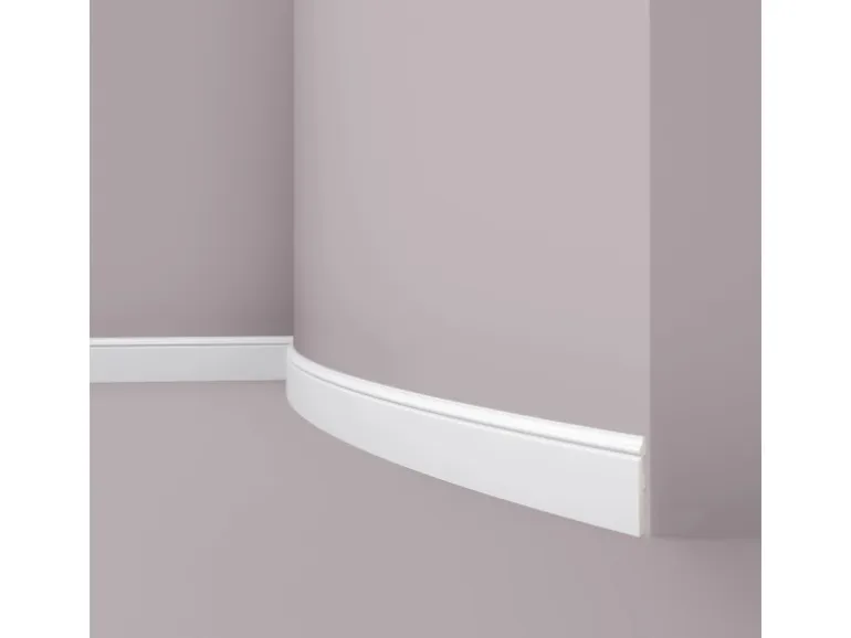 NOEL & MARQUET NMC FL1 Flex WALLSTYL Flexible Sockelleiste Zierleiste Stuckleiste 2 m 200 cm x 1,3 cm x 8 cm Weiß