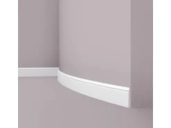 NOEL & MARQUET NMC FL1 Flex WALLSTYL Flexible Sockelleiste Zierleiste Stuckleiste 2 m 200 cm x 1,3 cm x 8 cm Weiß