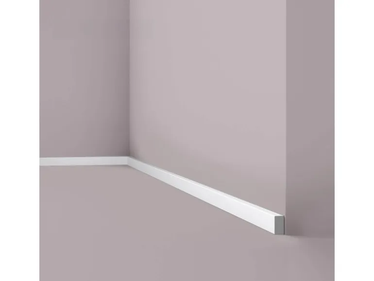 NOEL & MARQUET NMC FL15 WALLSTYL Sockelleiste Fußleiste Zierleiste Stuckleiste 2 m 200 cm x 1 cm x 1,8 cm Weiß