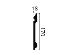 NOEL & MARQUET NMC FL17 WALLSTYL Sockelleiste Zierleiste Stuckleiste 2 m 200 cm x 1,8 cm x 17 cm Weiß