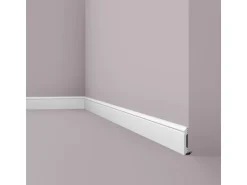 NOEL & MARQUET NMC FL1 WALLSTYL Sockelleiste Zierleiste Stuckleiste 2 m 200 cm x 1,3 cm x 8 cm Weiß