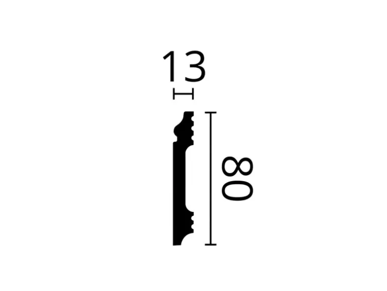 NOEL & MARQUET NMC FL1 WALLSTYL Sockelleiste Zierleiste Stuckleiste 2 m 200 cm x 1,3 cm x 8 cm Weiß