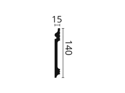 NOEL & MARQUET NMC FL14 WALLSTYL Sockelleiste Fußleiste Zierleiste Stuckleiste 2 m 200 cm x 1,5 cm x 14 cm Weiß