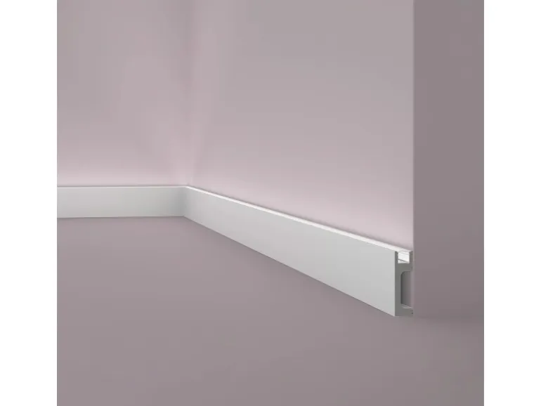 NOEL & MARQUET NMC IL10 WALLSTYL Sockelleiste Zierleiste Stuckleiste für Indirekte Beleuchtung 2 m 200 cm x 2,3 cm x 8 cm Grau