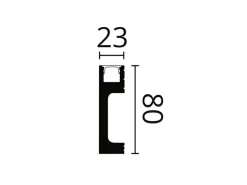 NOEL & MARQUET NMC IL10 WALLSTYL Sockelleiste Zierleiste Stuckleiste für Indirekte Beleuchtung 2 m 200 cm x 2,3 cm x 8 cm Grau