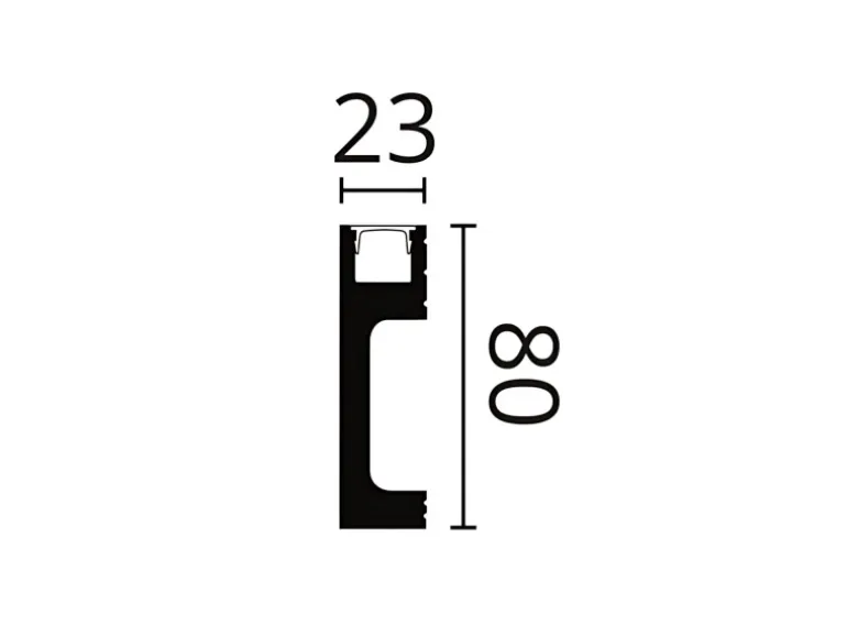 NOEL & MARQUET NMC IL10 WALLSTYL Sockelleiste Zierleiste Stuckleiste für Indirekte Beleuchtung 2 m 200 cm x 2,3 cm x 8 cm Grau