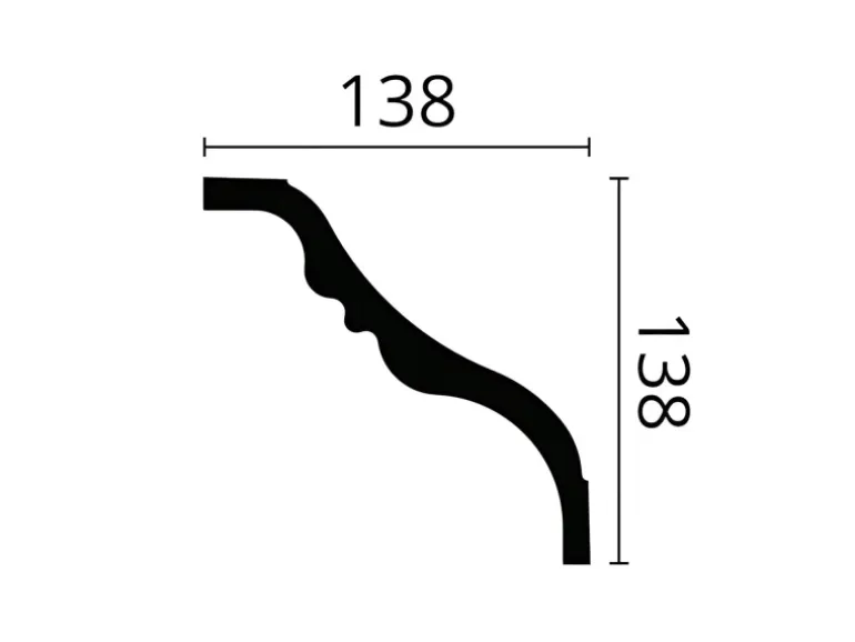 NOEL & MARQUET NMC TI NOMASTYL Eckleiste Zierleiste Stuckleiste 2 m 200 cm x 13,8 cm x 13,8 cm Weiß