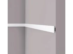 NOEL & MARQUET NMC WD5 WALLSTYL Wand- und Friesleiste Zierleiste Stuckleiste 2 m 200 cm x 1 cm x 3,8 cm Weiß
