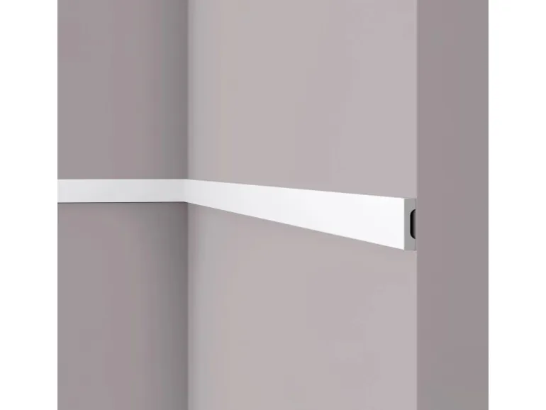NOEL & MARQUET NMC WD5 WALLSTYL Wand- und Friesleiste Zierleiste Stuckleiste 2 m 200 cm x 1 cm x 3,8 cm Weiß