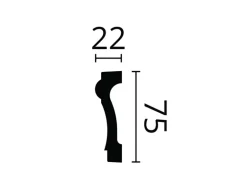 NOEL & MARQUET NMC WL6 WALLSTYL Wand- und Friesleiste Zierleiste Türumrandung 2 m 200 cm x 2,2 cm x 7,5 cm Weiß